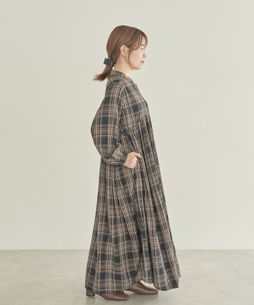 AMERICAN HOLIC(アメリカンホリック)の「【WEB限定・小柄女性向け】エコベロアソートギャザーワンピース(ワンピース・レディース・チェック/ブラック/その他14・XS)」の8枚目の写真
