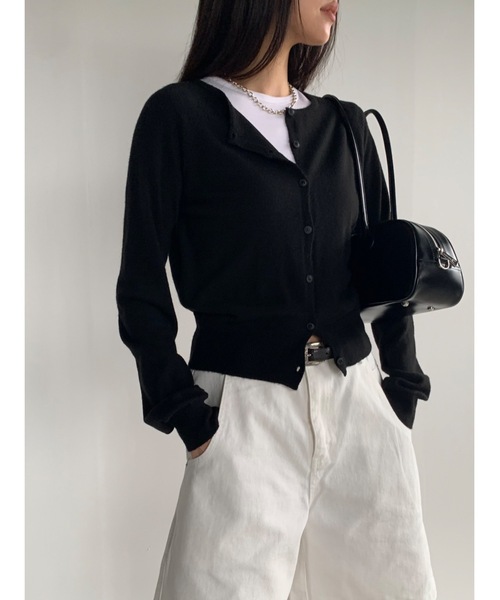 Didot.showroom(ディドット ショールーム)の「カシミヤブレンドビスチェセットカーディガン(カーディガン/ボレロ・レディース・ブラック/レッド/グレー・FREE)」の2枚目の写真