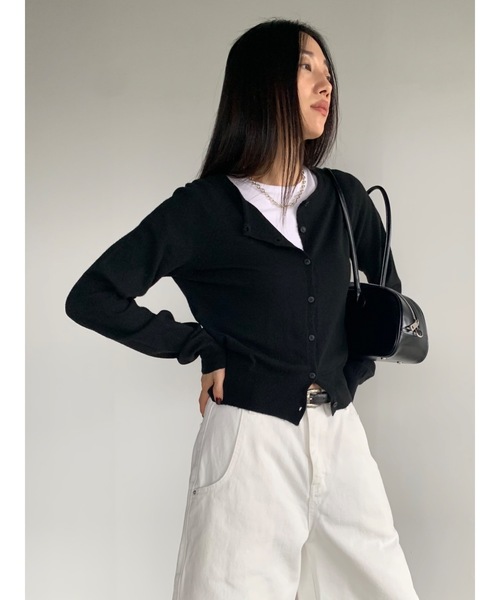 Didot.showroom(ディドット ショールーム)の「カシミヤブレンドビスチェセットカーディガン(カーディガン/ボレロ・レディース・ブラック/レッド/グレー・FREE)」の6枚目の写真