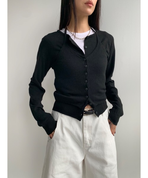 Didot.showroom(ディドット ショールーム)の「カシミヤブレンドビスチェセットカーディガン(カーディガン/ボレロ・レディース・ブラック/レッド/グレー・FREE)」の7枚目の写真