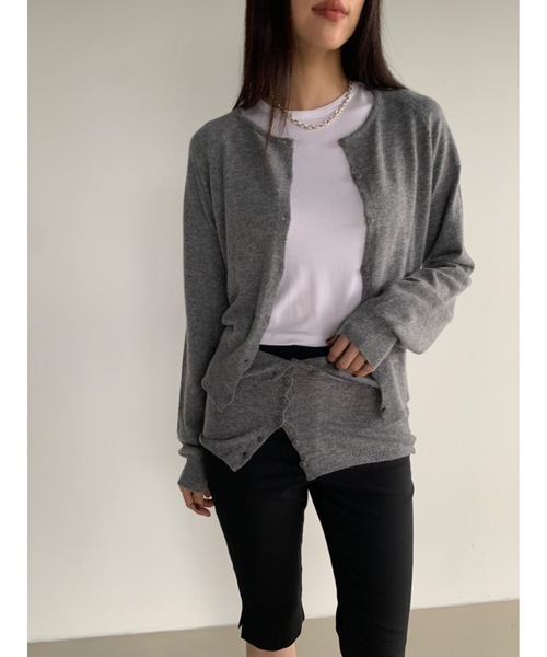Didot.showroom(ディドット ショールーム)の「カシミヤブレンドビスチェセットカーディガン(カーディガン/ボレロ・レディース・ブラック/レッド/グレー・FREE)」の13枚目の写真
