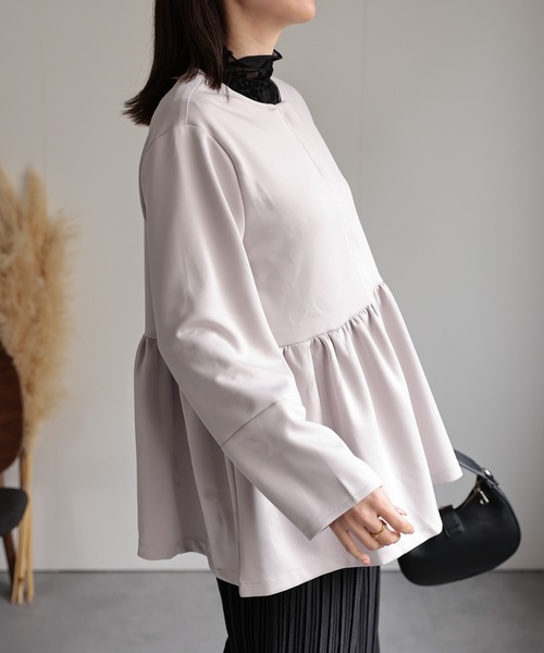 sakishimatokyo(サキシマトーキョー)の「比翼ノーカラーペプラムブルゾン/ジャケット(ノーカラージャケット・レディース・ブラック/グレー/ベージュ・FREE)」の21枚目の写真