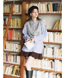 ehka sopo | ウエストタックロングシャツ(シャツ/ブラウス)