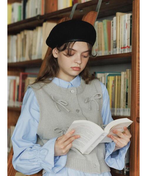 ehka sopo（エヘカソポ）の「ウエストタックロングシャツ（シャツ/ブラウス・レディース・オフホワイト/ネイビー/サックスブルー・F）」の6枚目の写真