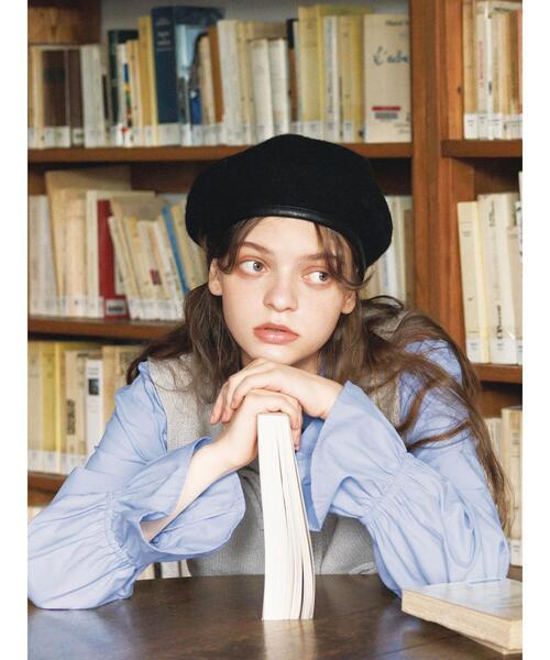 ehka sopo（エヘカソポ）の「ウエストタックロングシャツ（シャツ/ブラウス・レディース・オフホワイト/ネイビー/サックスブルー・F）」の7枚目の写真