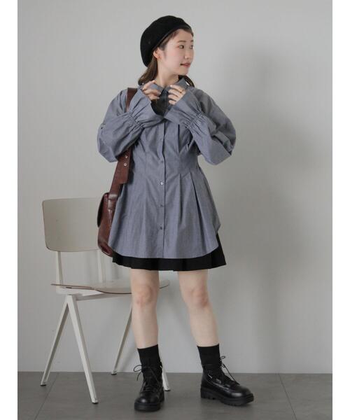 ehka sopo（エヘカソポ）の「ウエストタックロングシャツ（シャツ