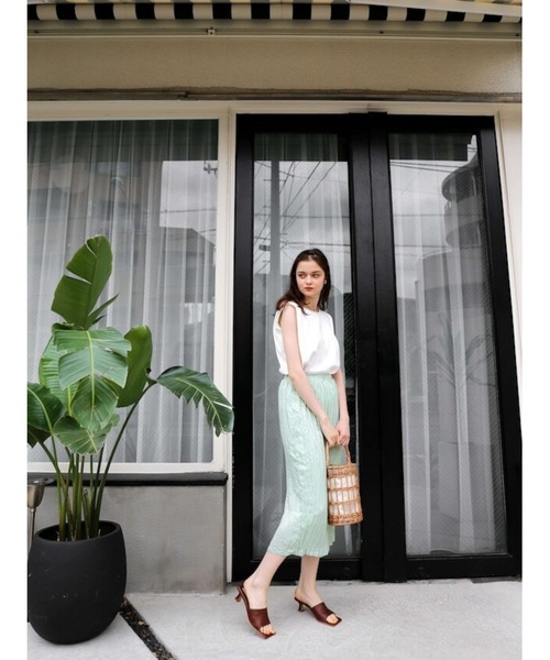 Katrin TOKYO(カトリーントーキョー)の「washer I line skirt(スカート・レディース・ミント/キナリ・FREE)」の2枚目の写真