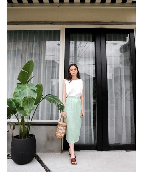Katrin TOKYO(カトリーントーキョー)の「washer I line skirt(スカート・レディース・ミント/キナリ・FREE)」の4枚目の写真