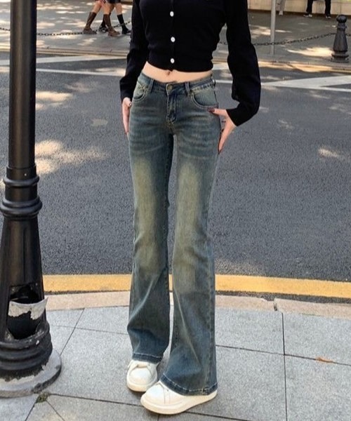 shameless（シェイムレス）の「ヴィンテージライクスリムデニム（デニムパンツ・レディース・ブルー・M/S）」の2枚目の写真
