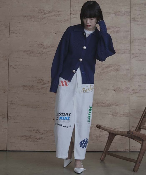 miette（ミエット）の「BIGボタン襟付きニットカーディガン（カーディガン/ボレロ・レディース・アイボリー/チャコール/ミント/ネイビー/ピンク/レッド/イエロー・FREE）」の18枚目の写真