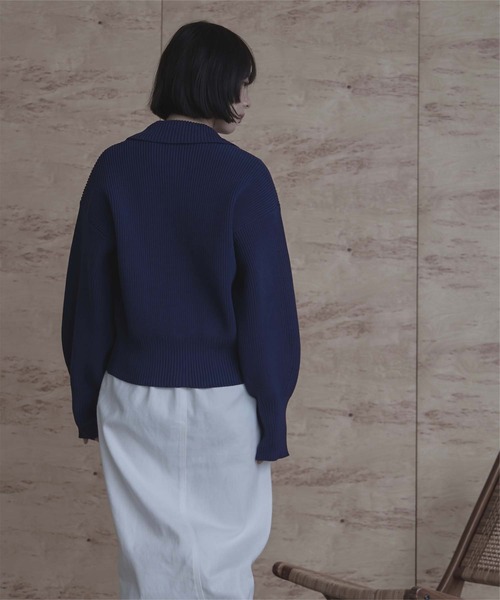 miette（ミエット）の「BIGボタン襟付きニットカーディガン（カーディガン/ボレロ・レディース・アイボリー/チャコール/ミント/ネイビー/ピンク/レッド/イエロー・FREE）」の22枚目の写真