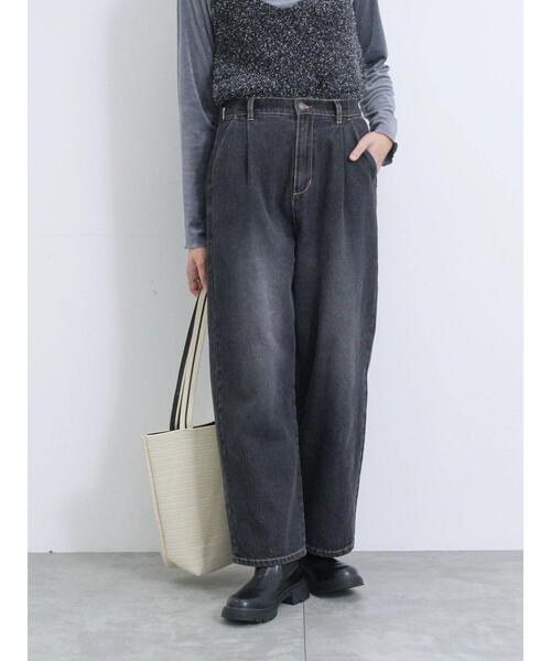 Samansa Mos2 blue（サマンサモスモスブルー）の「カーブデニムパンツ（その他パンツ・レディース・チャコールグレー/ネイビー・F）」の6枚目の写真