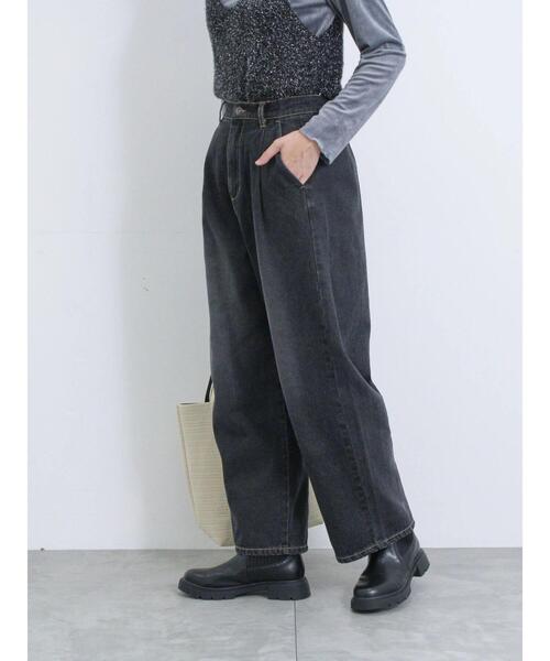 Samansa Mos2 blue（サマンサモスモスブルー）の「カーブデニムパンツ（その他パンツ・レディース・チャコールグレー/ネイビー・F）」の7枚目の写真