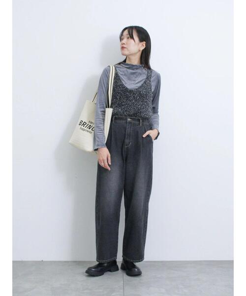 Samansa Mos2 blue（サマンサモスモスブルー）の「カーブデニムパンツ（その他パンツ・レディース・チャコールグレー/ネイビー・F）」の9枚目の写真