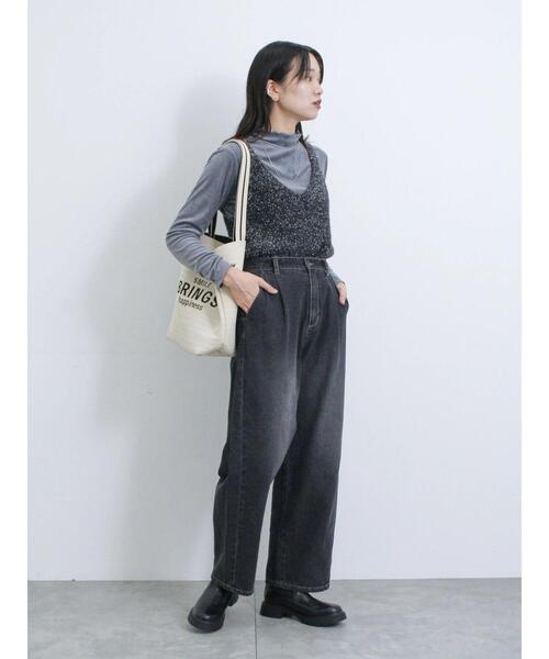 Samansa Mos2 blue（サマンサモスモスブルー）の「カーブデニムパンツ（その他パンツ・レディース・チャコールグレー/ネイビー・F）」の11枚目の写真