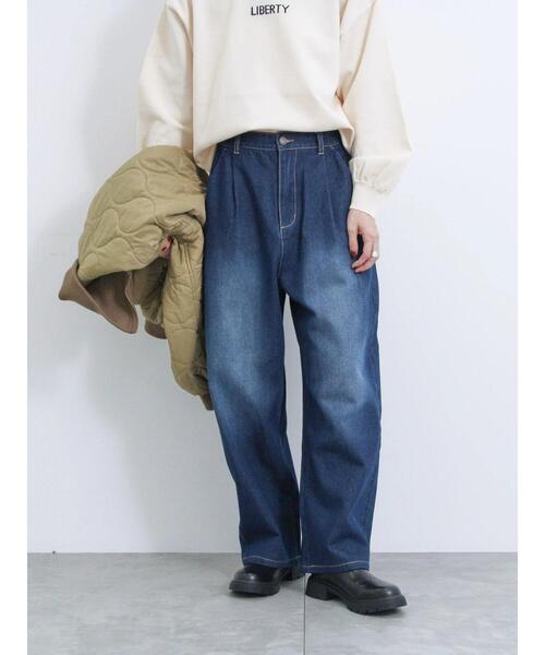 Samansa Mos2 blue（サマンサモスモスブルー）の「カーブデニムパンツ（その他パンツ・レディース・チャコールグレー/ネイビー・F）」の12枚目の写真