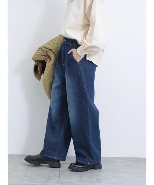 Samansa Mos2 blue（サマンサモスモスブルー）の「カーブデニムパンツ（その他パンツ・レディース・チャコールグレー/ネイビー・F）」の14枚目の写真