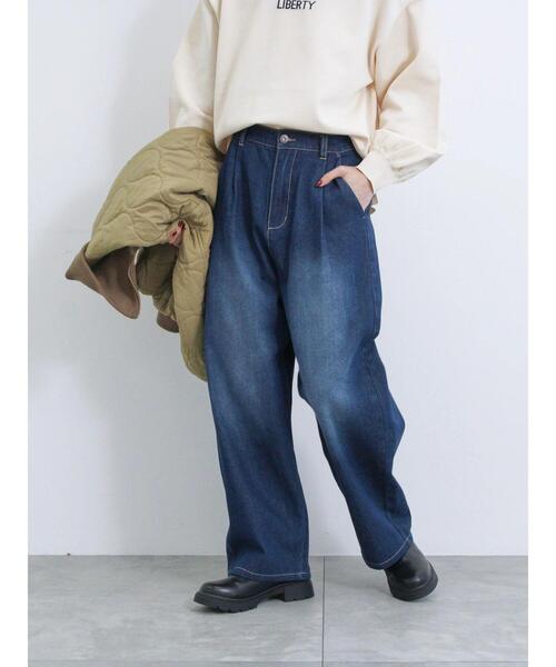 Samansa Mos2 blue（サマンサモスモスブルー）の「カーブデニムパンツ（その他パンツ・レディース・チャコールグレー/ネイビー・F）」の15枚目の写真