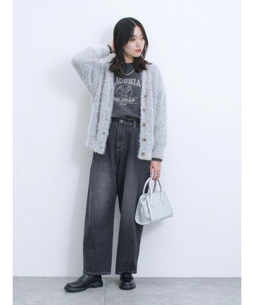 Samansa Mos2 blue（サマンサモスモスブルー）の「カーブデニムパンツ（その他パンツ・レディース・チャコールグレー/ネイビー・F）」の21枚目の写真