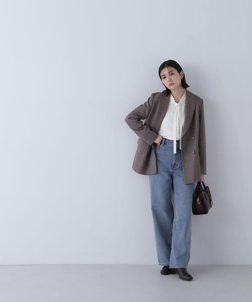 NATURAL BEAUTY BASIC(ナチュラルビューティーベーシック)の「フリルカラーナローボウタイブラウス(シャツ/ブラウス・レディース・オフホワイト/ダークグリーン/ブラック・MEDIUM/SMALL)」の17枚目の写真