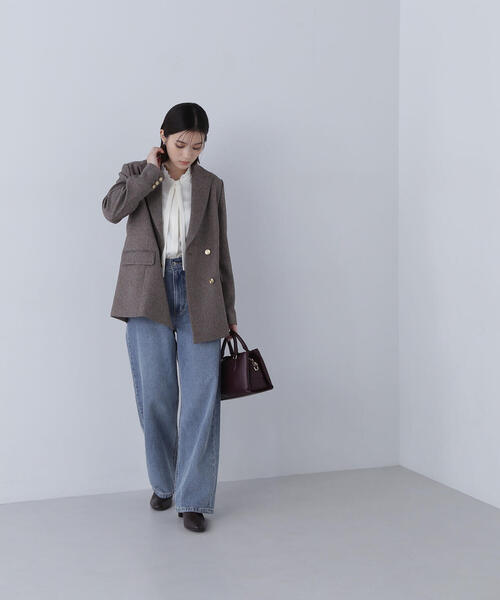 NATURAL BEAUTY BASIC(ナチュラルビューティーベーシック)の「フリルカラーナローボウタイブラウス(シャツ/ブラウス・レディース・オフホワイト/ダークグリーン/ブラック・MEDIUM/SMALL)」の20枚目の写真