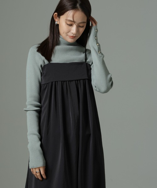 NANO universe（ナノユニバース）の「【WEB限定】洗濯機洗可メタルボタンリブニット（ニット/セーター・レディース・オフホワイト/チャコールグレー/ブラック/ライトグリーン・FREE）」の12枚目の写真