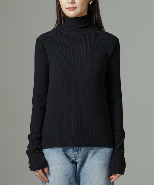 NANO universe（ナノユニバース）の「【WEB限定】洗濯機洗可メタルボタンリブニット（ニット/セーター・レディース・オフホワイト/チャコールグレー/ブラック/ライトグリーン・FREE）」の20枚目の写真