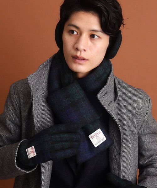 HARRIS TWEED（ハリスツイード）の「◆【HARRIS TWEED／ハリスツイード】リブグローブ ON／OFF対応（手袋・メンズ・モスグリーン系1/ブルー系その他3/チャコールグレー/ベージュ系8・00）」の6枚目の写真