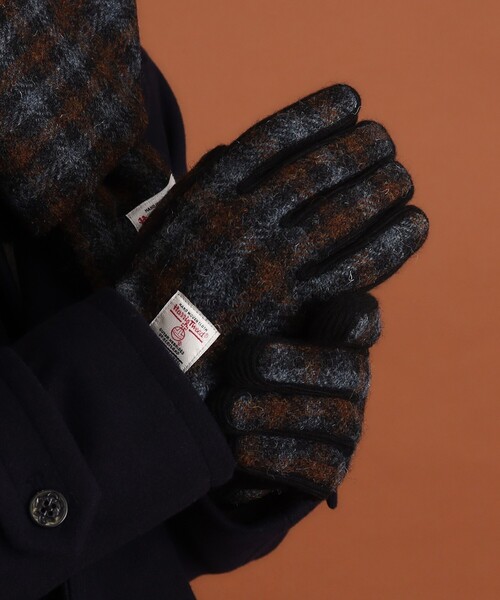 HARRIS TWEED（ハリスツイード）の「◆【HARRIS TWEED／ハリスツイード】リブグローブ ON／OFF対応（手袋・メンズ・モスグリーン系1/ブルー系その他3/チャコールグレー/ベージュ系8・00）」の7枚目の写真