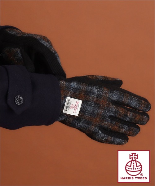 HARRIS TWEED（ハリスツイード）の「◆【HARRIS TWEED／ハリスツイード】リブグローブ ON／OFF対応（手袋・メンズ・モスグリーン系1/ブルー系その他3/チャコールグレー/ベージュ系8・00）」の4枚目の写真
