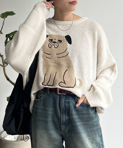 CPCM(シーピーシーエム)の「シャギーモチーフニット(ニット/セーター・レディース・アイボリー/ブラック/グリーン/ネイビー・FREE)」の21枚目の写真