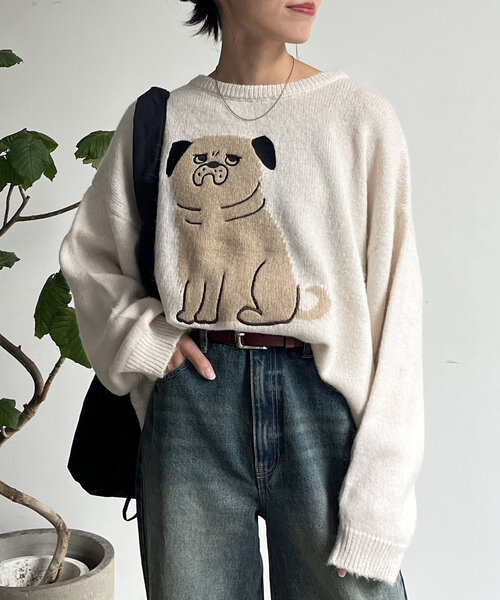 CPCM(シーピーシーエム)の「シャギーモチーフニット(ニット/セーター・レディース・アイボリー/ブラック/グリーン/ネイビー・FREE)」の22枚目の写真