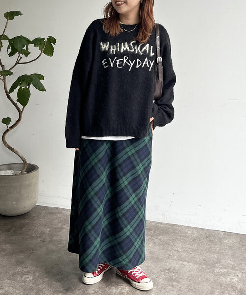 CPCM(シーピーシーエム)の「シャギーモチーフニット(ニット/セーター・レディース・アイボリー/ブラック/グリーン/ネイビー・FREE)」の5枚目の写真