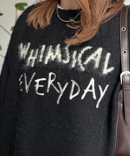 CPCM(シーピーシーエム)の「シャギーモチーフニット(ニット/セーター・レディース・アイボリー/ブラック/グリーン/ネイビー・FREE)」の6枚目の写真