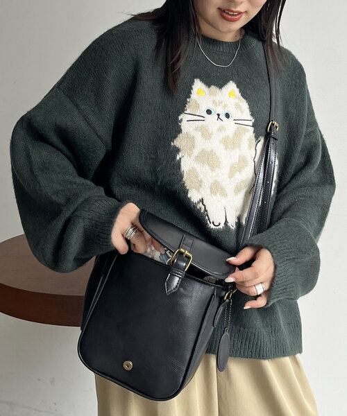 CPCM(シーピーシーエム)の「シャギーモチーフニット(ニット/セーター・レディース・アイボリー/ブラック/グリーン/ネイビー・FREE)」の7枚目の写真