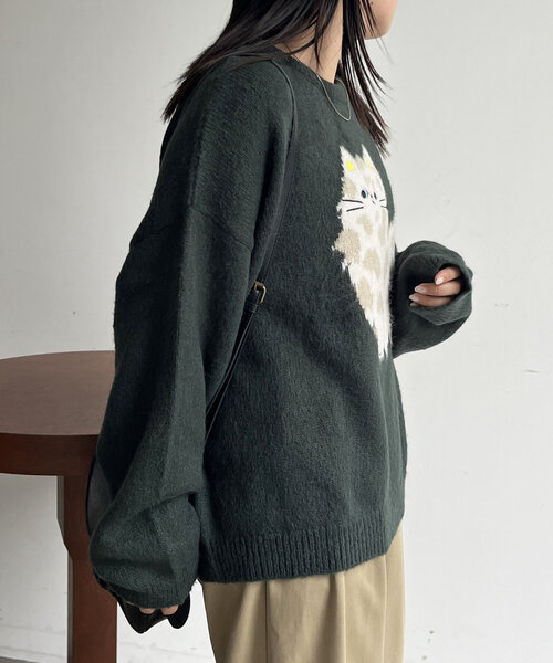 CPCM(シーピーシーエム)の「シャギーモチーフニット(ニット/セーター・レディース・アイボリー/ブラック/グリーン/ネイビー・FREE)」の11枚目の写真