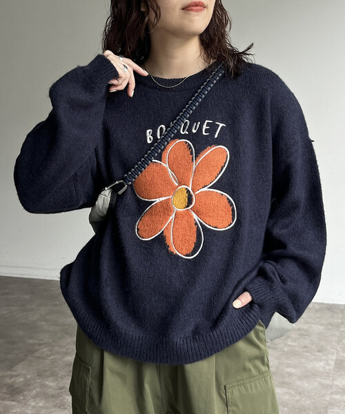 CPCM(シーピーシーエム)の「シャギーモチーフニット(ニット/セーター・レディース・アイボリー/ブラック/グリーン/ネイビー・FREE)」の15枚目の写真