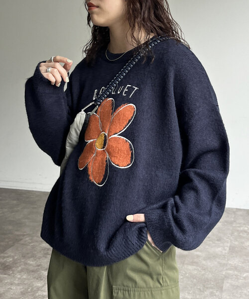 CPCM(シーピーシーエム)の「シャギーモチーフニット(ニット/セーター・レディース・アイボリー/ブラック/グリーン/ネイビー・FREE)」の16枚目の写真