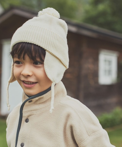 URBAN RESEARCH DOORS（アーバンリサーチドアーズ）の「『抗菌/防臭/静電気防止』フライトニットキャップ(KIDS)（ニットキャップ/ビーニー・キッズ・アイボリー/チャコールグレー・ONE）」の2枚目の写真