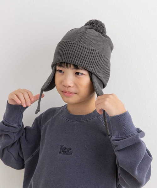 URBAN RESEARCH DOORS（アーバンリサーチドアーズ）の「『抗菌/防臭/静電気防止』フライトニットキャップ(KIDS)（ニットキャップ/ビーニー・キッズ・アイボリー/チャコールグレー・ONE）」の5枚目の写真