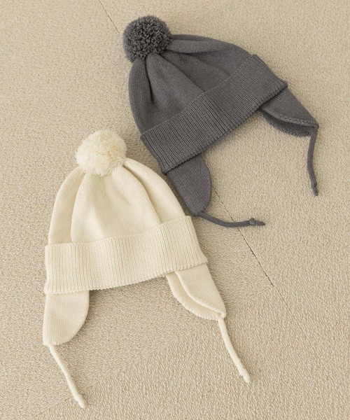 URBAN RESEARCH DOORS（アーバンリサーチドアーズ）の「『抗菌/防臭/静電気防止』フライトニットキャップ(KIDS)（ニットキャップ/ビーニー・キッズ・アイボリー/チャコールグレー・ONE）」の7枚目の写真