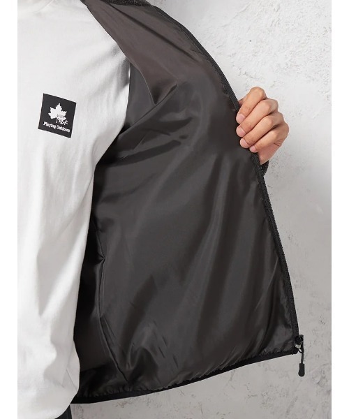 LOGOS-ロゴス-】 ウールライク フリースブルゾン 裏タフタ付き