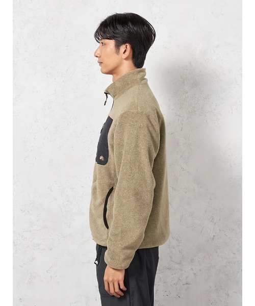 LOGOS-ロゴス-】 ウールライク フリースブルゾン 裏タフタ付き