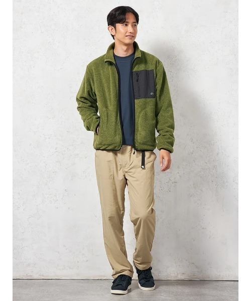 LOGOS-ロゴス-】 ウールライク フリースブルゾン 裏タフタ付き
