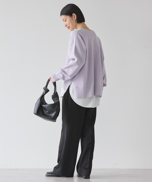 AMERICAN HOLIC(アメリカンホリック)の「袖ボリュームサイドスリットニットプルオーバー(ニット/セーター・レディース・ネイビー/アイボリー/ラベンダー/ライトイエロー/ライトグレー系2・M/L)」の18枚目の写真