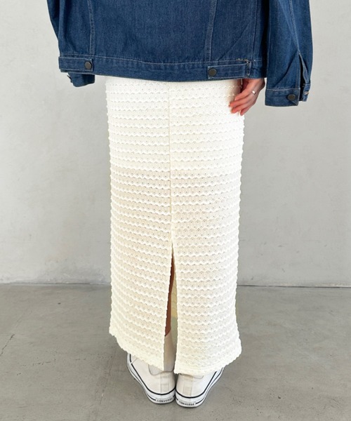 MYMOOD.（マイムード）の「ジャガードレースタイトスカート（スカート・レディース・ホワイト/ピンク/ブラック/アイボリー・FREE）」の16枚目の写真