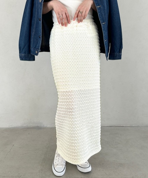 MYMOOD.（マイムード）の「ジャガードレースタイトスカート（スカート・レディース・ホワイト/ピンク/ブラック/アイボリー・FREE）」の14枚目の写真