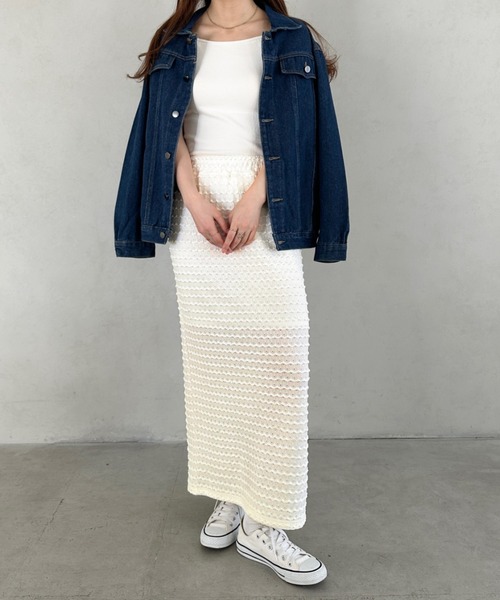 MYMOOD.（マイムード）の「ジャガードレースタイトスカート（スカート・レディース・ホワイト/ピンク/ブラック/アイボリー・FREE）」の18枚目の写真