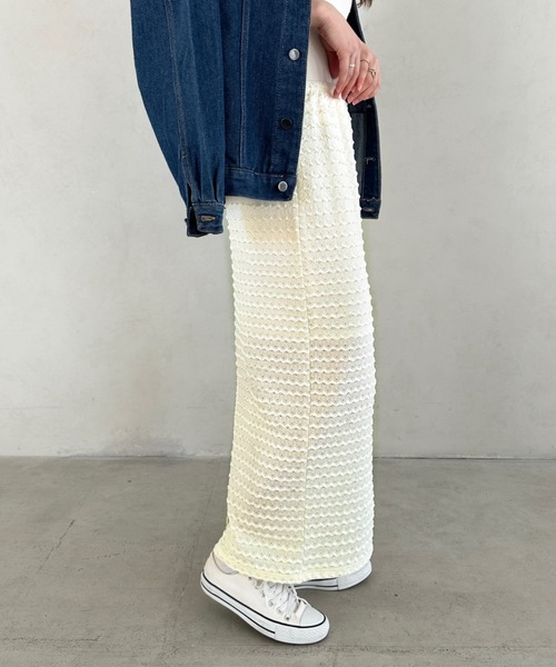 MYMOOD.（マイムード）の「ジャガードレースタイトスカート（スカート・レディース・ホワイト/ピンク/ブラック/アイボリー・FREE）」の15枚目の写真