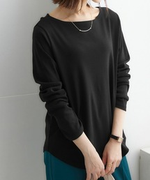 nissen | ＵＶカット綿１００％フライス素材ボートネック長袖Tシャツ(Tシャツ/カットソー)